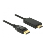 DeLOCK Video/audiokabel DisplayPort / HDMI 2m Sort