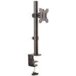 StarTech.com Single Monitor Desk Mount, Single Screen Heavy Duty Pole Mount for up to 8kg VESA Compatible Displays, Ergonomic Height Adjustable Monitor Arm Mount, Desk Clamp/Grommet - Small Footprint Design (ARMPIVOTV2) Monteringssæt Monitor 13'-32'