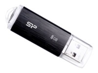 SILICON POWER Ultima U02 8GB USB 2.0 USB stick Sort Transparent