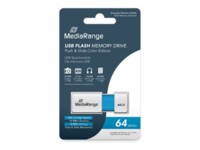 MediaRange MR974 64GB USB 2.0 USB stick Blå Hvid