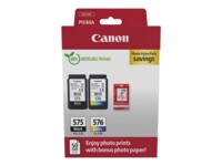 Canon PG-575/CL-576 Photo Paper Value Pack Sort Farve (cyan, magenta, gul) Blækpatron/papirsæt
