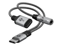 goobay Audiokabel 15cm Sort Grå