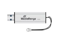 MediaRange 128GB USB 3.0 USB stick Sort Sølv