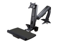 StarTech.com Sit Stand Monitor Arm, Desk Mount Adjustable Sit-Stand Workstation Arm for Single 34' VESA Mount Display, Ergonomic Articulating Standing Desk Converter Tray - Stand Up Office Desk (ARMSTSCP1) Monteringssæt Monitor / tastatur Op til 24'