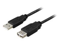 DELTACO USB2-13S USB forlængerkabel 3m Sort