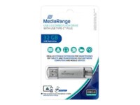 MediaRange MR936 32GB USB 3.1 / USB-C USB stick Sølv