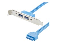 StarTech.com 2 Port USB 3.0 A Female Slot Plate Adapter - USB 3.0 motherboard Adapter - USB 3 plate - USB 3.0 header Adapter (USB3SPLATE) USB-panel 50cm Blå