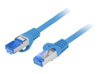 Lanberg CAT 6a Kabel med afskærmning med folie og kobberfletning (SFTP 2m Patchkabel Blå RAL 5012