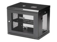 StarTech.com 2 Post 9U 19' Wall Mount Network Cabinet Adjustable 6- - Locking Vented IT Equipment/ Rack Enclosure /Shelf/Hook&Loop Stativindelukkekabinet Sort