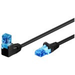 CAT 6A patchcable 1x 90Â°angled, U/UTP, black, 5 m