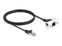 DeLOCK CAT 6a S/FTP 1m Forlængerkabel til netværk Sort/hvid