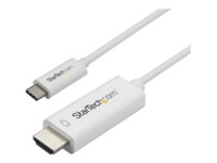 StarTech.com 3ft (1m) USB C to HDMI Cable, 4K 60Hz USB Type C to HDMI 2.0 Video Adapter Cable, Thunderbolt 3 Compatible, Laptop to HDMI Monitor/Display, DP 1.2 Alt Mode HBR2 Cable, White - 4K USB-C Video Cable (CDP2HD1MWNL) Videoadapterkabel 1m Hvid