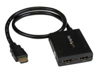 StarTech.com 4K HDMI Splitter 1 In 2 Out - 4K 30Hz HDMI 1.4 2 Port Video Splitter Box - high speed HDMI cable, USB power cable - Black (ST122HD4KU) Video-/audiosplitter HDMI
