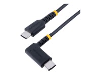 StarTech.com 3ft (1m) USB C Charging Cable Right Angle, 60W PD 3A, Heavy Duty Fast Charge USB-C Cable, USB 2.0 Type-C, Durable and Rugged Aramid Fiber, S20/iPad/Pixel - High Quality USB Charging Cord (R2CCR-1M-USB-CABLE) USB Type-C kabel 1m Sort