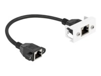 DeLOCK CAT 6a S/FTP 25cm Netværkskabel Sort/hvid