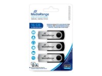 MediaRange 16GB USB 2.0 USB stick Sort Grå