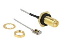 DeLOCK Antennekabel Koaksial 50cm Grey Sort Sort Grå