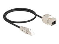 DeLOCK CAT 6a S/FTP 50cm Forlængerkabel til netværk Sort/sølv