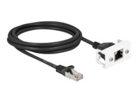 DeLOCK CAT 6a S/FTP 2m Forlængerkabel til netværk Sort/hvid