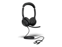Jabra Evolve2 50 UC Stereo Kablet Høretelefoner Sort