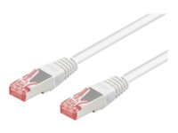 goobay CAT 6 Kabel med afskærmning med folie og kobberfletning (SFTP 20m Netværkskabel Hvid