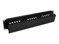StarTech.com Horizontal 2U Server Rack Cable Management Finger Duct w/ Cover - 19' Network Rack Wire Duct Raceway Panel - Slotted Wire Duct (CMDUCT2U) Rack-kabel styrepanel Sort