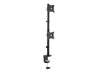 StarTech.com Vertical Desk Mount Dual Monitor Arm - For Monitors to 27' - Adjustable - Desk Clamp / Grommet-Hole Mount - Dual VESA Monitors - Black (ARMDUALV) Monteringssæt 2 skærme 13'-27'