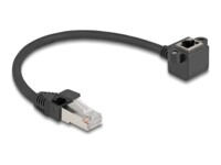 DeLOCK CAT 6 Foldet uskærmet snoet par (F/UTP) 25cm Forlængerkabel til netværk Sort