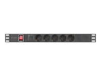 Lanberg Strømfordelingsenhed 5-stik 10A Sort 2m