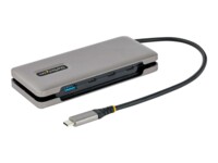 StarTech.com 4-Port USB-C Hub, 1x USB-A and 3x USB-C Ports, USB 3.1 10Gbps, Bus Powered, USB Type C Hub with 9.8in (25cm) Wrap-Around Cable, Portable USB-C to USB-A Hub - USB Expansion Hub (HB31CM1A3CB) Sort Grå