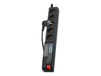 acar 504 WF Strømstødsbeskytter 5-stik 10A Sort 1.5m