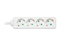 DELTACO GT-0402 Stikdåse 4-stik 16A Hvid 5m