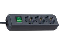 brennenstuhl Eco-Line Stikdåse 3-stik Sort 3m