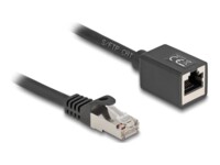 DeLOCK CAT 6a S/FTP 50cm Forlængerkabel til netværk Sort