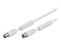 Mercodan Antennekabel 2.5m Hvid Hvid