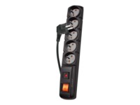 acar F5 Strømstødsbeskytter 5-stik 10A Sort 1m