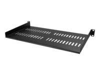 StarTech.com 1U Vented Server Rack Cabinet Shelf - Fixed 10in Deep Cantilever Rackmount Tray for 19' Data/AV/Network Enclosure w/Cage Nuts Rackhylde Sort
