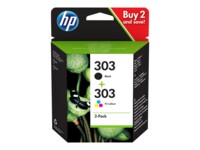 HP 303 Farve (cyan, magenta, gul) Pigmenteret sort Blæk 3YM92AE#301