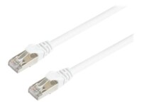 Prokord CAT 6a Kabel med afskærmning med folie og kobberfletning (SFTP 3m Netværkskabel Hvid
