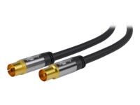 goobay Antennekabel Parsnoede skærmet koaksial 2m Sort Sort