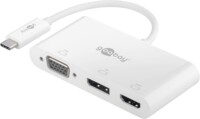 USB-Câ„¢ Multiport Adapter VGA+DP+HDMIâ„¢, 1 pc. in polybag, white, 0.14 m