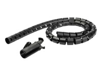 StarTech.com 1.5m (4.9ft) Cable Management Sleeve - Spiral - 1' (25mm) Diameter - W/ Cable Loading Tool - Black (CMSCOILED) 1.5m Sort
