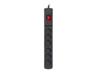 Armac Multi M6 Stikdåse 6-stik 10A Sort 10m
