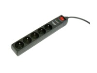 Gembird EnerGenie SPF5-C-5 Strømstødsbeskytter 5-stik 16A Sort