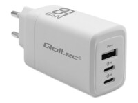 Qoltec Adapter 65Watt 1xUSB-A 2.0 2 x 24 pin USB-C (PD)