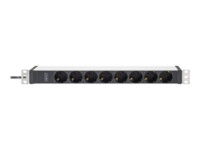 DIGITUS Strømfordelingsenhed 8-stik 16A Sort Sølv 2m