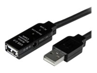 StarTech.com 5m USB 2.0 Active Extension Cable M/F - 5 meter USB A Male to USB A Female USB 2.0 Repeater / Extender Cable - Black - 15ft (USB2AAEXT5M) USB forlængerkabel 5m Sort