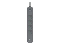 Tracer PowerLine + Stikdåse 4-stik Grå 1.5m