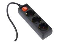 EnerGenie EG-PSU3-01 Stikdåse 3-stik 16A Sort 60cm