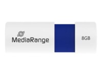 MediaRange 8GB USB 2.0 USB stick Blå Hvid